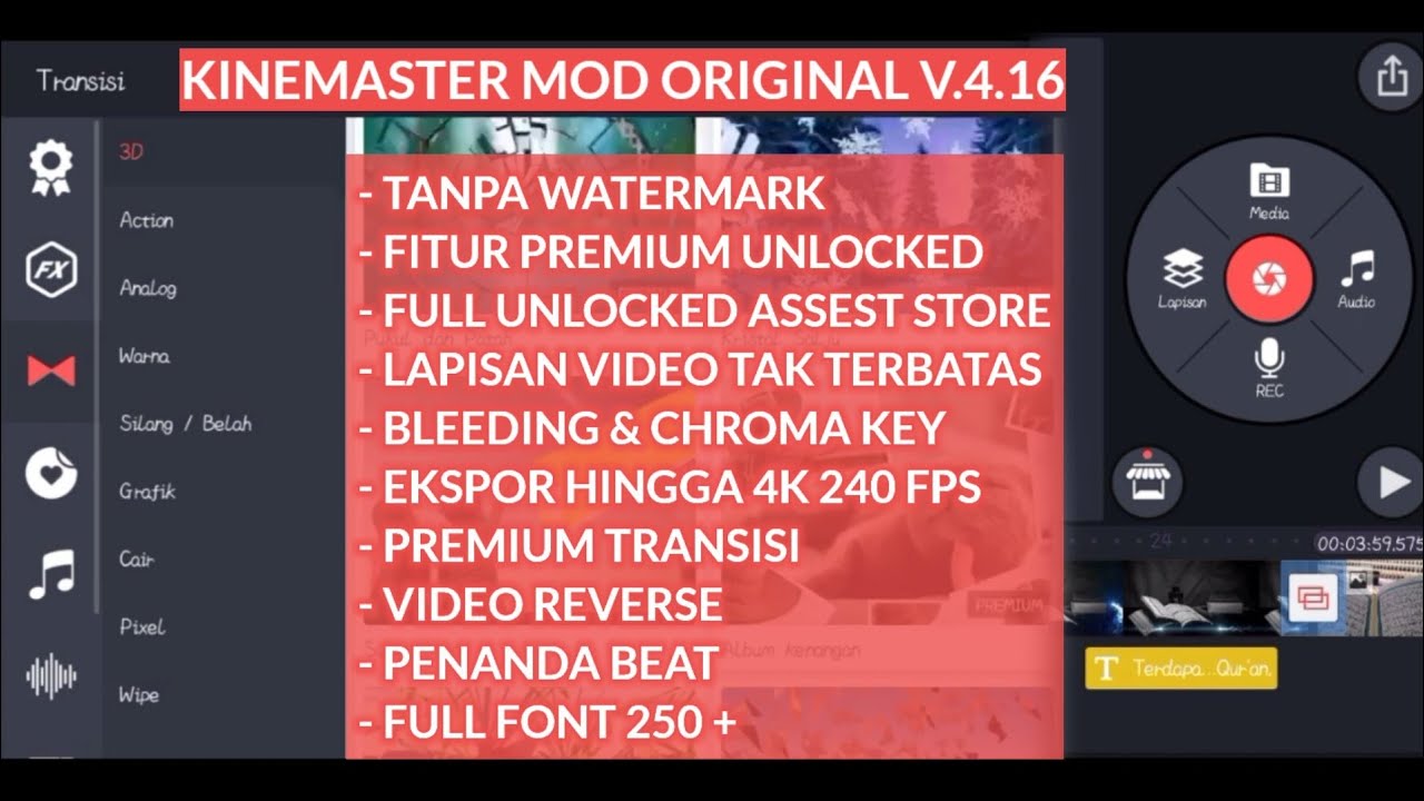 Kinemaster mod terbaru 2021 tanpa watermark Versi original YouTube