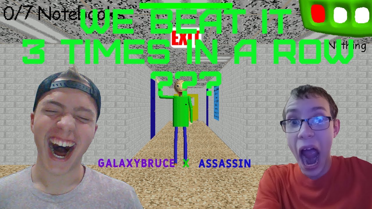 we beat baldi's basics 3 times in a row ???? - YouTube