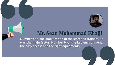 Mr. Sean Khalji from Unites States shares his feedback on CCNA Routing and Switching Training