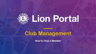 Club Management: How to Drop a Member