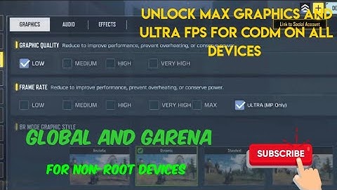 Unlock Max Graphics and Ultra Fps for Codm | No virtual | For Non-root devices | Global & Garena