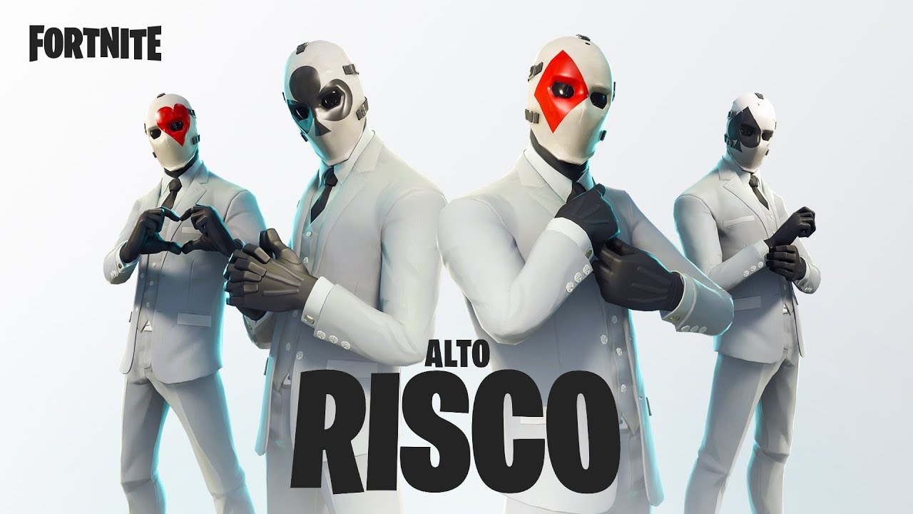 Fortnite apresenta: Alto Risco - Prepare-se... o evento Alto Risco começou! Jogue o novo MTL: A Fuga, conclua desafios para desbloquear recompensas cosméticas gratuitas e equipe seu esquadrão c