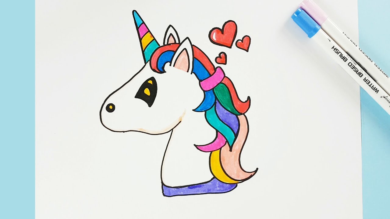 How to Draw a Unicorn Easy Step by Step - Cartoon Unicorn Drawing and Amazing Color Learning ...