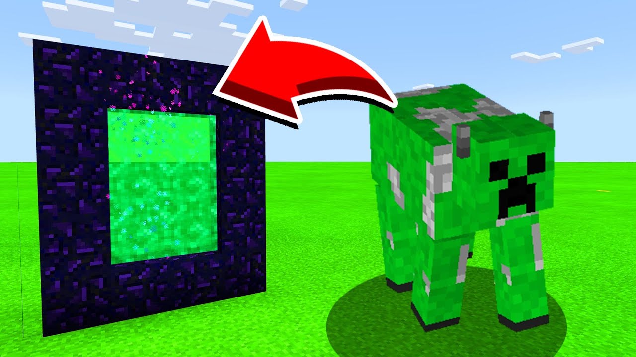 How To Make A Portal To CREEPER COW in Minecaft Pocket Edition/MCPE YouTube
