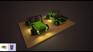 MagicaVoxel | How to create a simple jeep model (0.99) | 3D Voxel Art Tutorial
