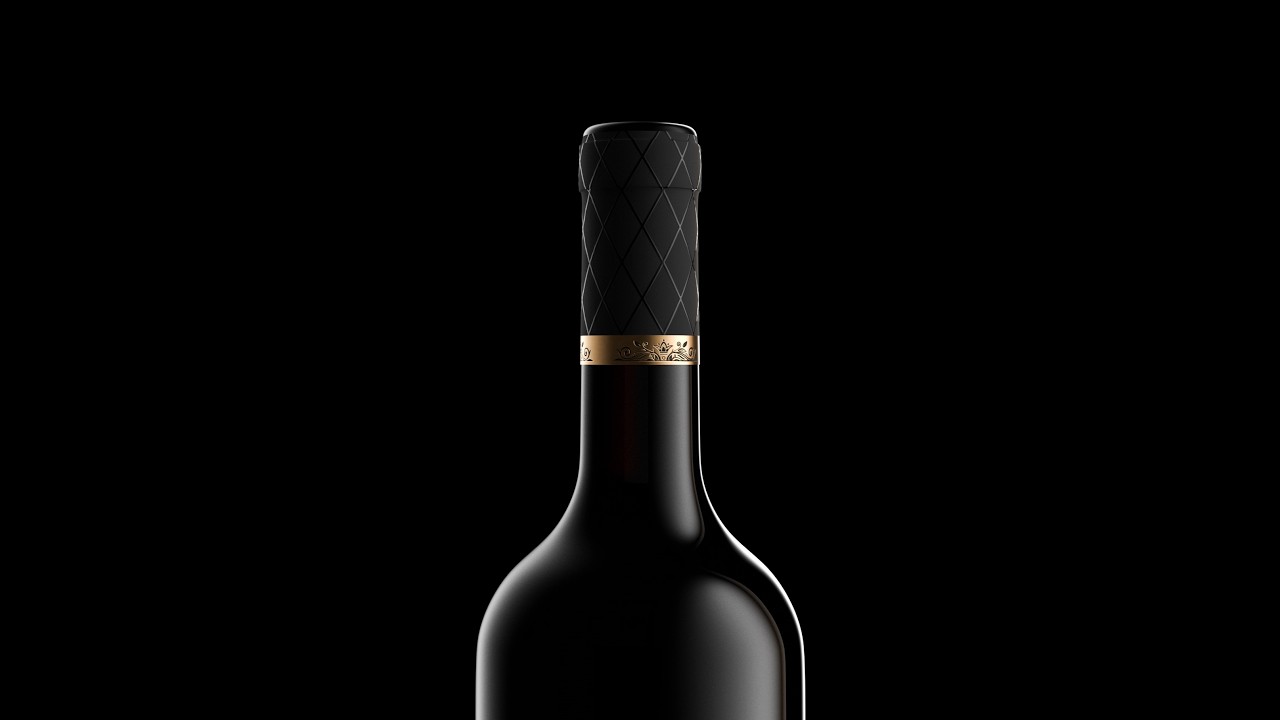 3D Bottle Rendering - Package with embossing label 