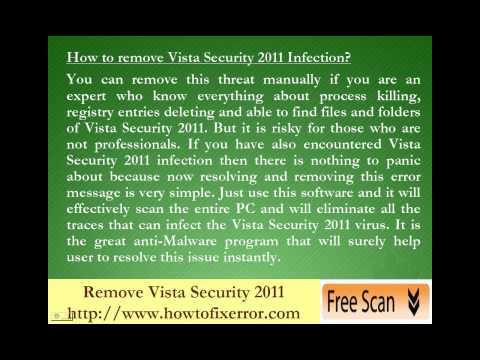 Remove Vista Security 2011 - Complete Removal Tuturial