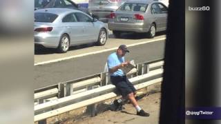 Drivers stuck in accident traffic for three hours turn highway into a playground