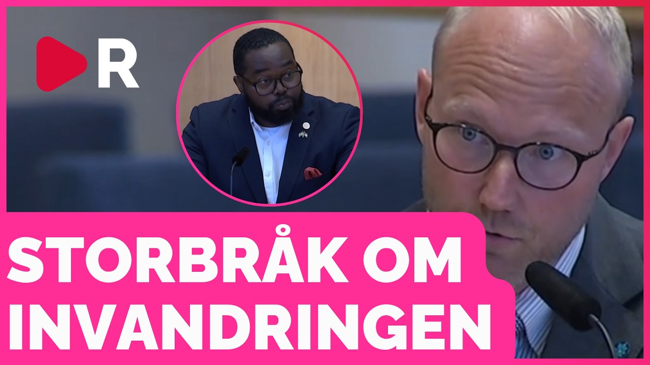 Se videon: Storbråk i riksdagen mellan SD och vänstervilden