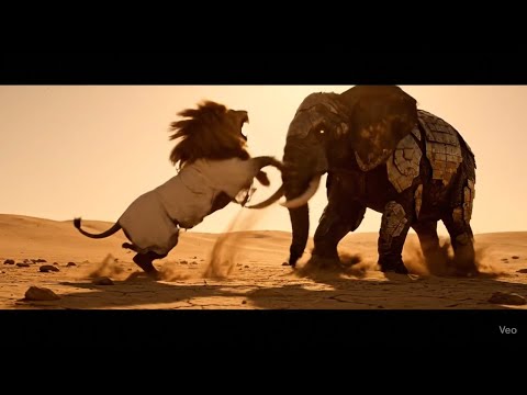 مواجهة الأسد بالجلابية ضد الفيل المدرع