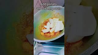 Village Style Cooking/ Sweet potato Curry/शकरकंद दांता और तोरई की सब्जी?viral youtubeshorts