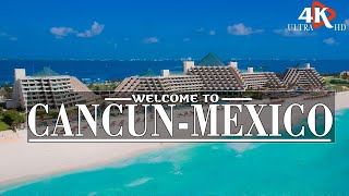 FLY OVER CANCUN - MEXICO (4K UHD)|Amazing Mexico Natural Scenery & Relaxing Music| 4K Ultra HD video