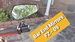 Yamaha FZ09 Bar end Mirror install and modification (Knock off  CRG Arrow bar end Mirror)
