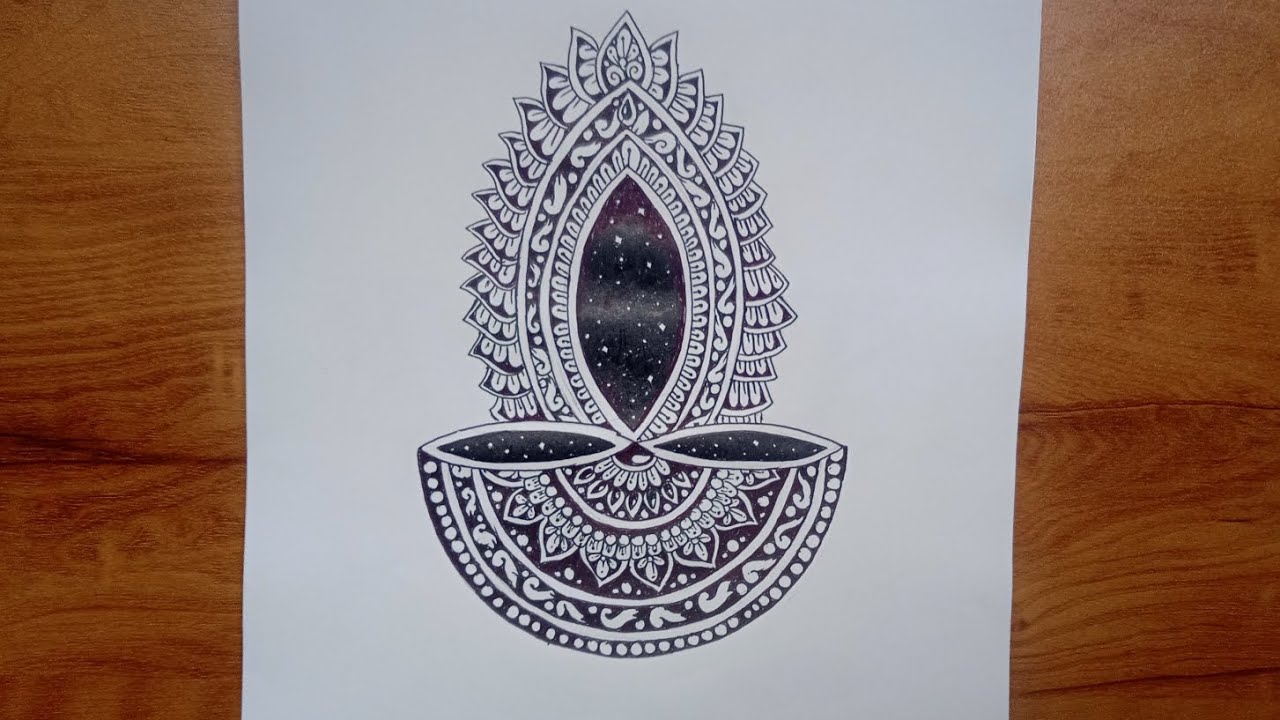 🪔 Beautiful Deepa Drawing for Diwali | Easy Diya Art | Festival of ...