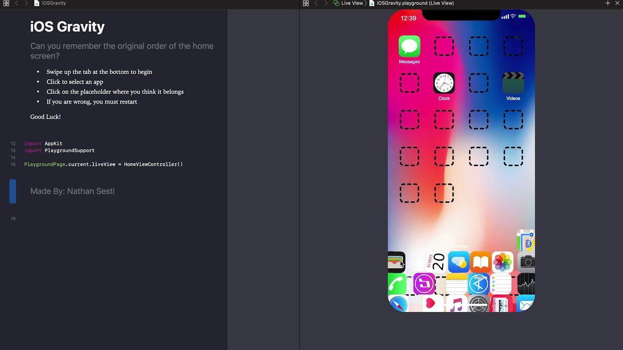 WWDC 2019 Submission - iOS Gravity