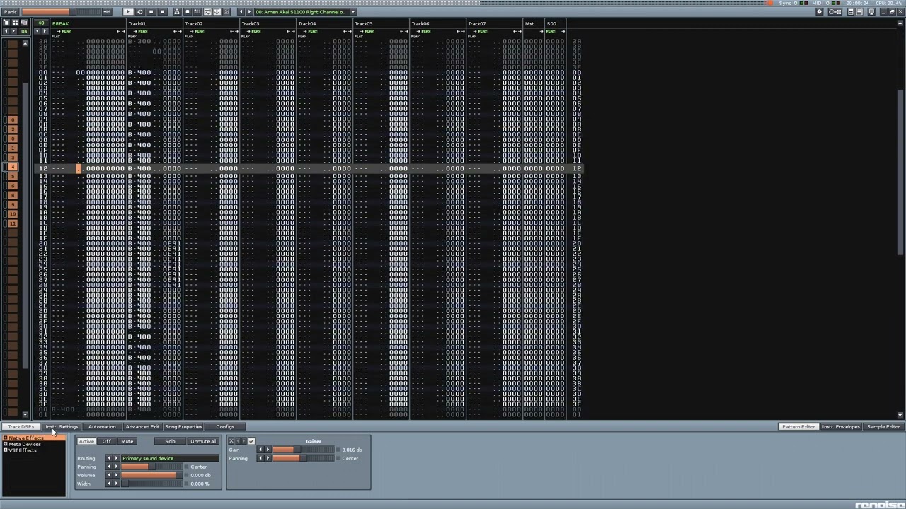 breakcore in renoise is nothing new.