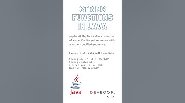 String Functions in Java : Replace Function