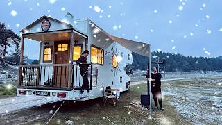 SNOW CAMP ON THE PLATEAU WITH OUR TRUCK CARAVAN