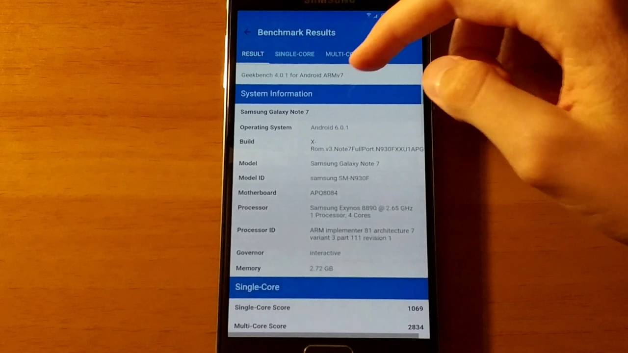 Samsung Galaxy Note 4 (Snapdragon) - X-ROM V3 (Note7 / Note 7 Port) - Geekbench 4 Test