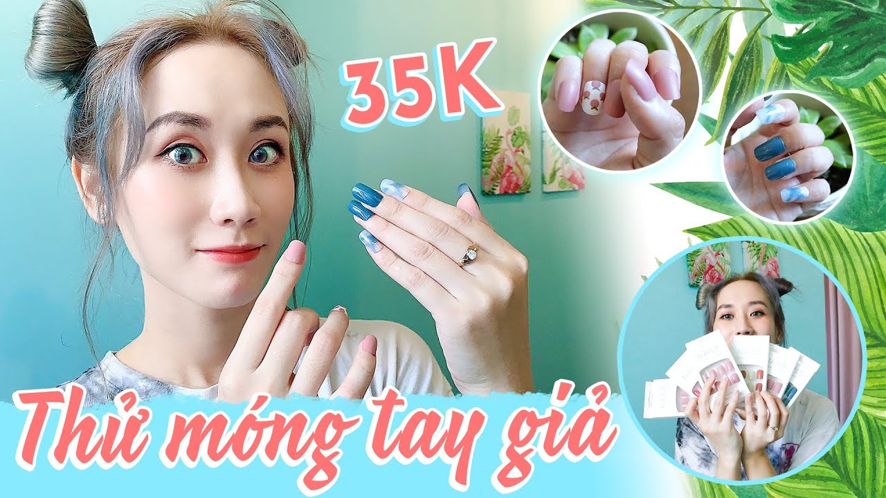 nail giả 2022 Update LẦN ĐẦU DÙNG THỬ MÓNG TAY GIẢ 35K | TRYING $2 FAKE NAILS FOR THE FIRST TIME | HƯƠNG WITCH