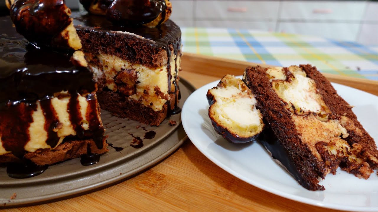 Reteta Tort Profiterol cu crema de mascarpone si crema de vanilie | ReteteCuStaif