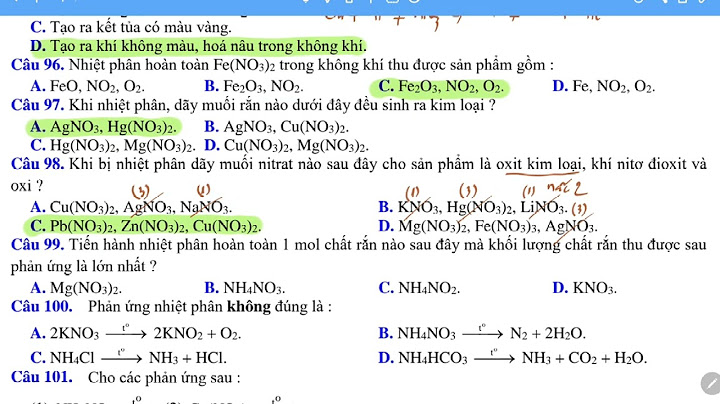 Bài tập trắc nghiệm lý thuyết axit nitric năm 2024