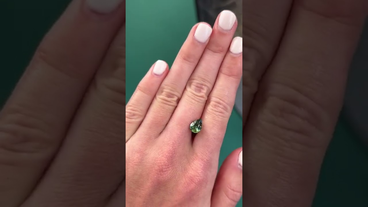 1.64ct Pear Madagascar Sapphire, Teal Green Blue by Anueva Jewelry