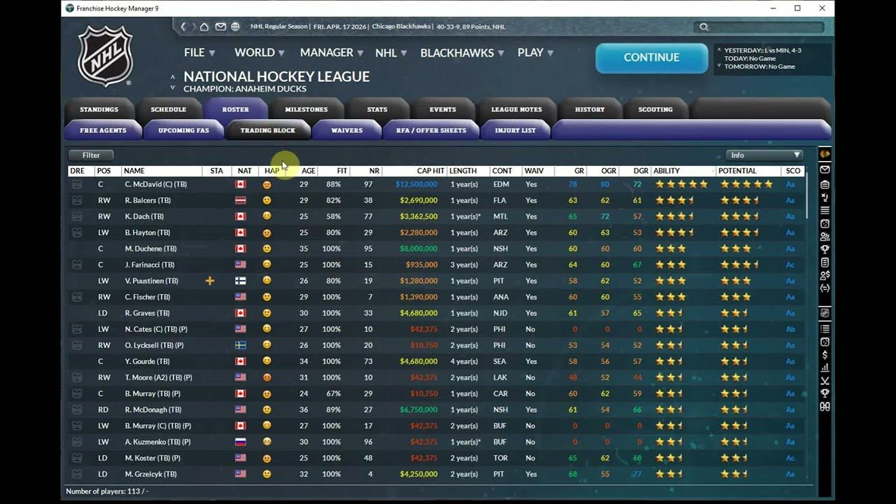 Franchise Hockey Manager 9 Chicago Blackhawks 202526 Playoffs and