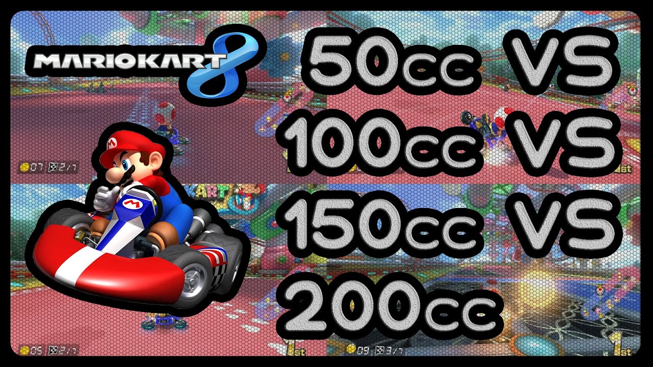 Mario Kart 8 - 50cc vs 100cc vs 150cc vs 200cc (Side-by-side comparison) -  YouTube