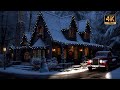 Snowy christmas ambience with holiday background music  4k  night only version 