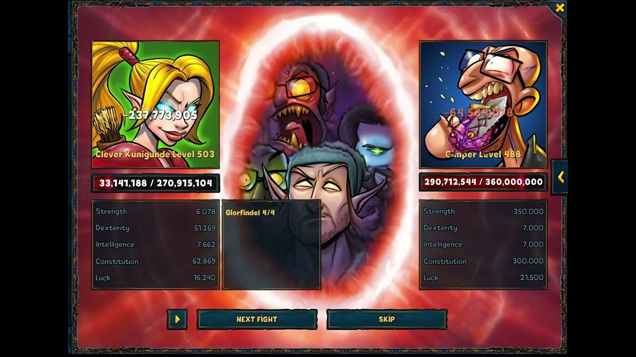 Glorfindel vs Gimper (Continuous Loop of Idols floor 9) - Shakes and Fidget