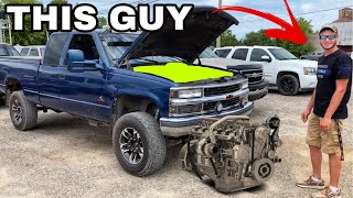 He stuffed a Cummins in this Chevy truck!