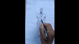 How To Draw Girl Back Side Drawing Easy Step Short
