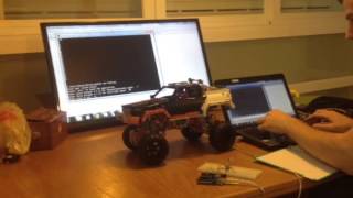 Python code sends serial commands to Arduino