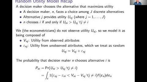 Week 7: Logit Estimation | Video 1: Logit Model Recap