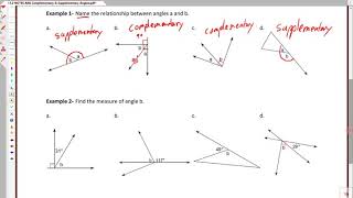 11.2 Complementary and Supplementary Angles