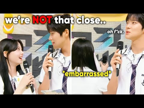 Eunchae got embarrassed when Sangmin *accidentally* revealed they're not really close off-cam..