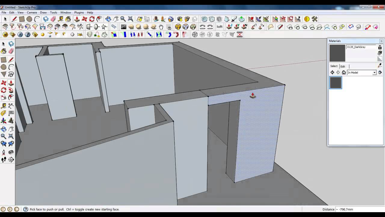 Sketchup Training course, Part 02: Base modeling (Walls) - YouTube