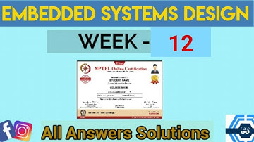 Embedded Systems Design Week 12 Quiz Answer Solution | NPTEL 2024 |