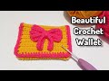 Easiest way to crochet a wallet.🎀 #crochettutorial #crochetideas #yarn #inspiration