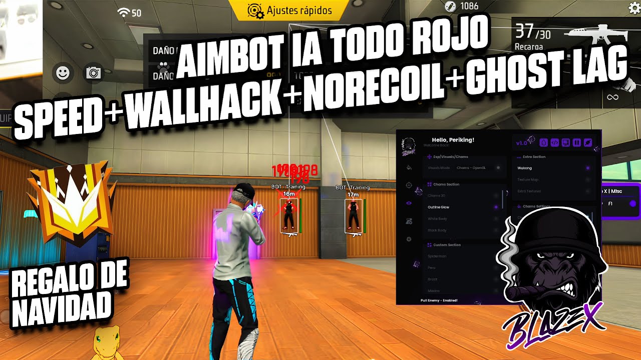 PANEL GRATIS PARA FREEFIRE 🔥 AIMBOT TODO ROJO + SPEED + NORECOIL + WALLHACK 100% ANTIBAN | ✅ BLAZE X