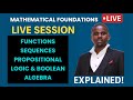 Mathematical Foundations Live Session - 2 | Functions, Sequences, Logic & Boolean Algebra Explained!
