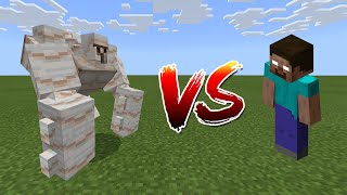 Buffed Iron Golem vs Herobrine - Minecraft