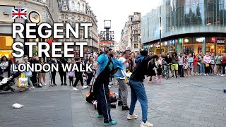 Central London Evening Walk | Piccadilly Circus and Regent Street | August 2021 (4K 60fps)