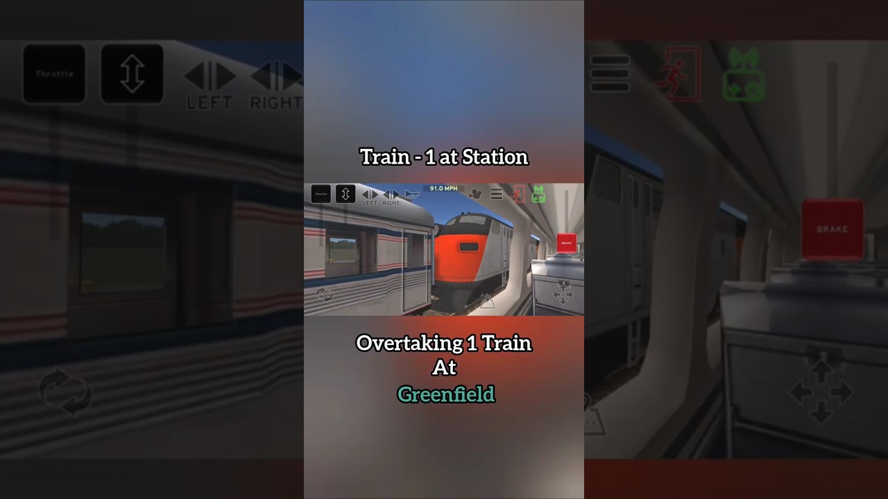 Overtaking 1 Train At Greenfield | Train and rail yard simulator 