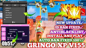 GRINGO XP V155 | OB51 FF HACK | FREE FIRE MOD MENU | GRINGO XP HACK | FF HACK