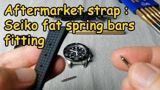 to fit Seiko fat bars into aftermarket rubber strap - YouTube