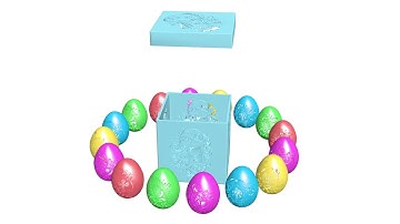 Box for Easter eggs. 3D animation.