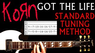 Korn Got The Life Standard Tuning Method 6 String Guitar Lesson / Guitar Tabs / Guitar Cover