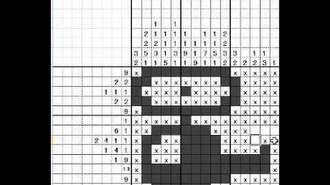 Picross（Logic puzzle）playing with Excel sheet No3